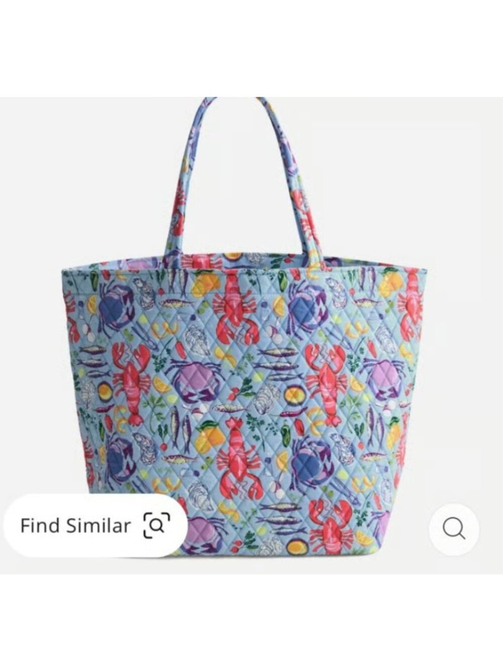 Vera Bradley Bag Essential Grand Tote Handbag Seafood Boil Print Quilted NWT - Picture 2 of 13